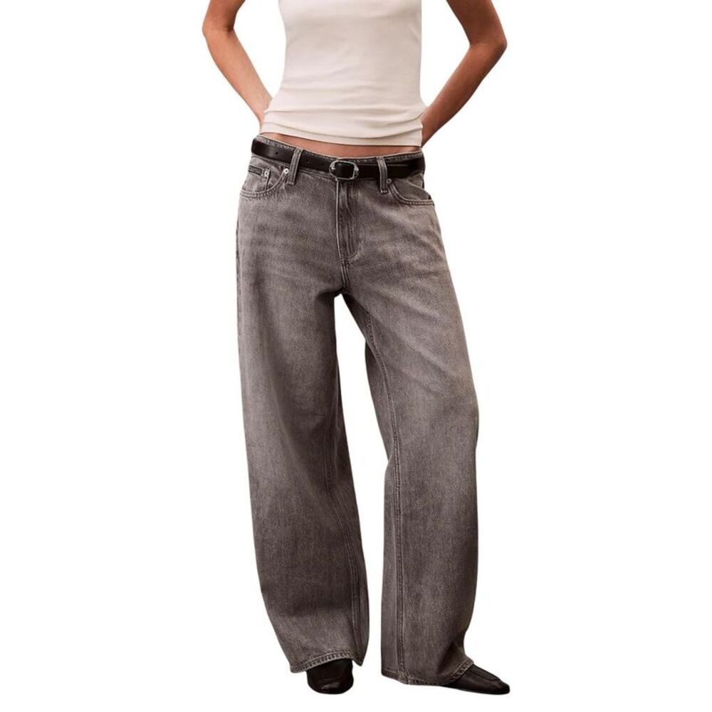 Calvin Klein Jeans Gray Cotton Boyfriend Women's Jeans